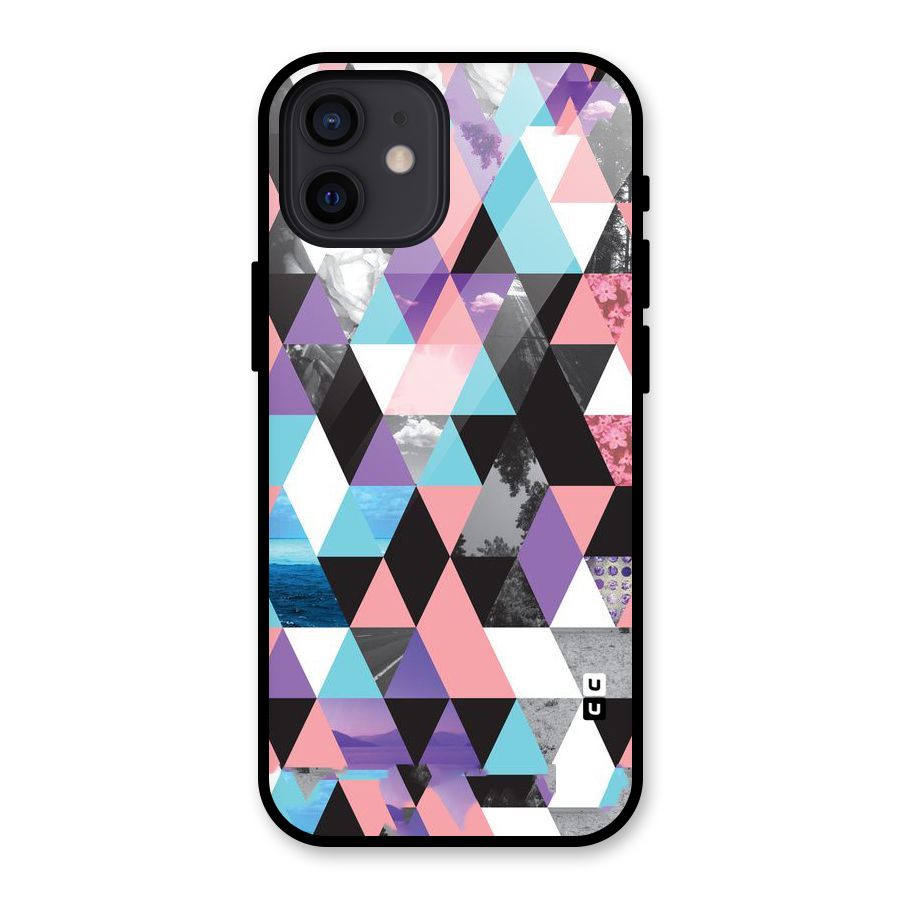 Abstract Splash Triangles Glass Back Case for iPhone 12