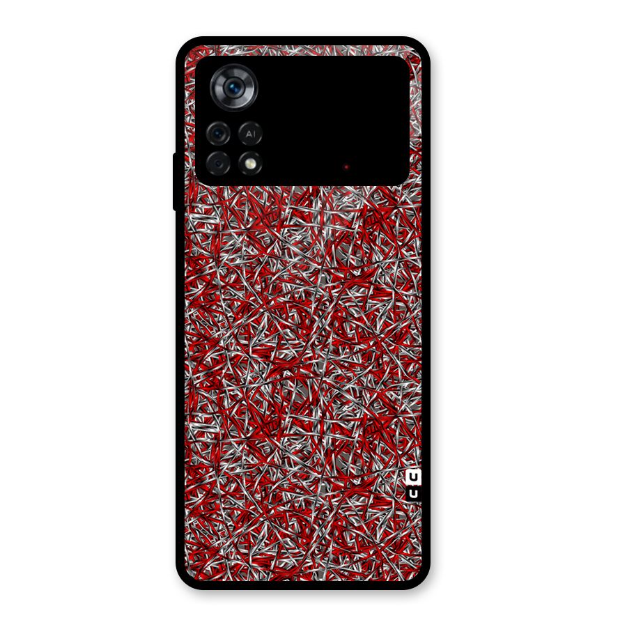 Abstract Threads Glass Back Case for Poco X4 Pro 5G