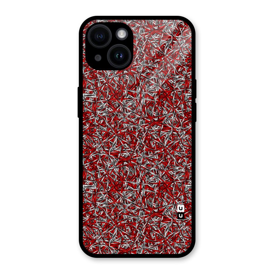 Abstract Threads Glass Back Case for iPhone 14