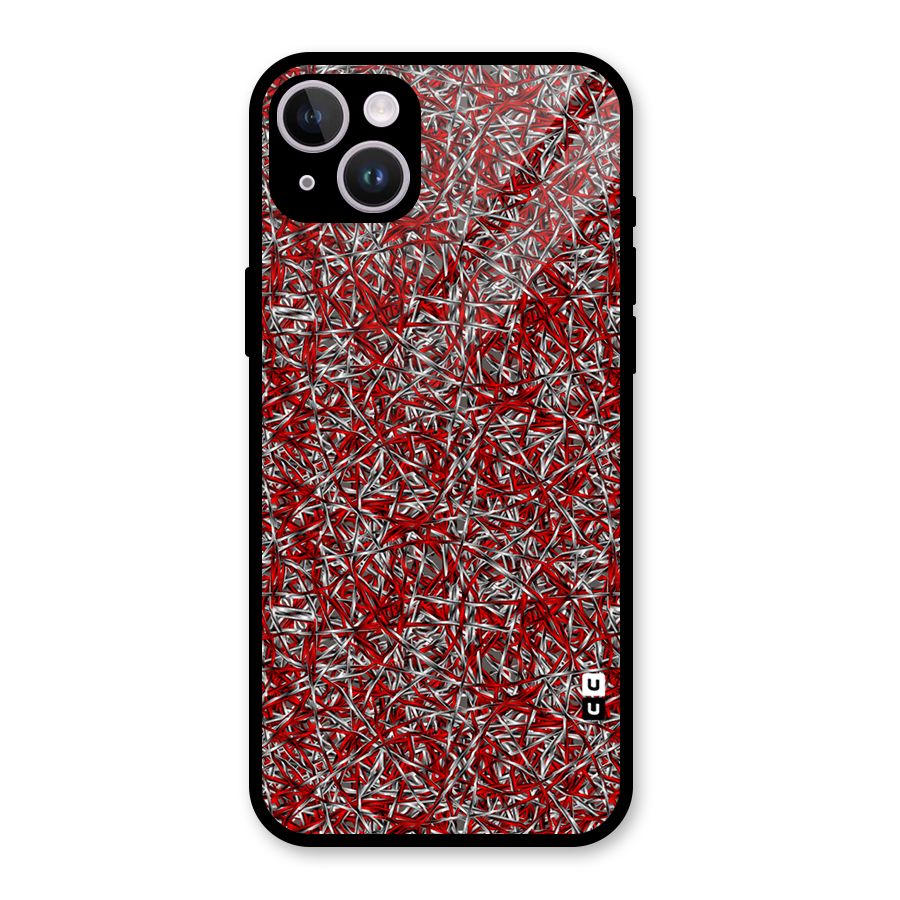 Abstract Threads Glass Back Case for iPhone 14 Plus