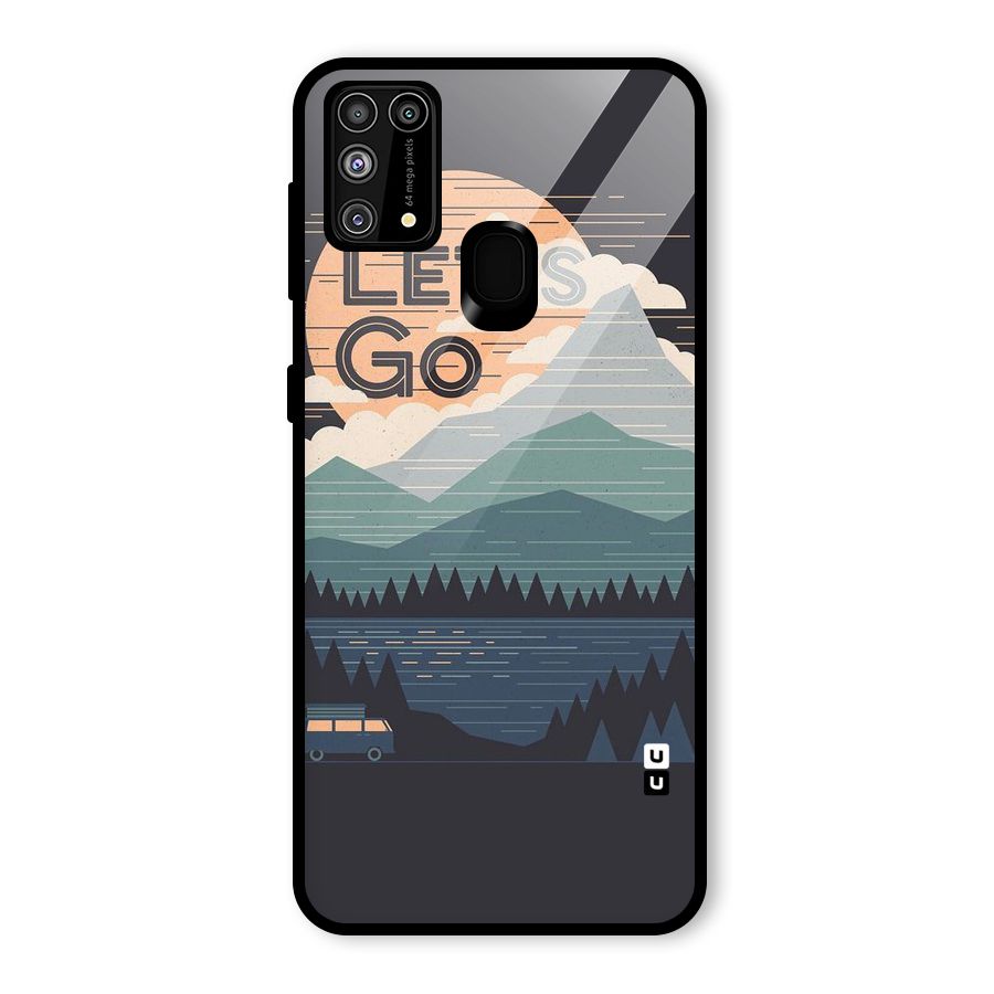 Abstract Travel Glass Back Case for Galaxy F41