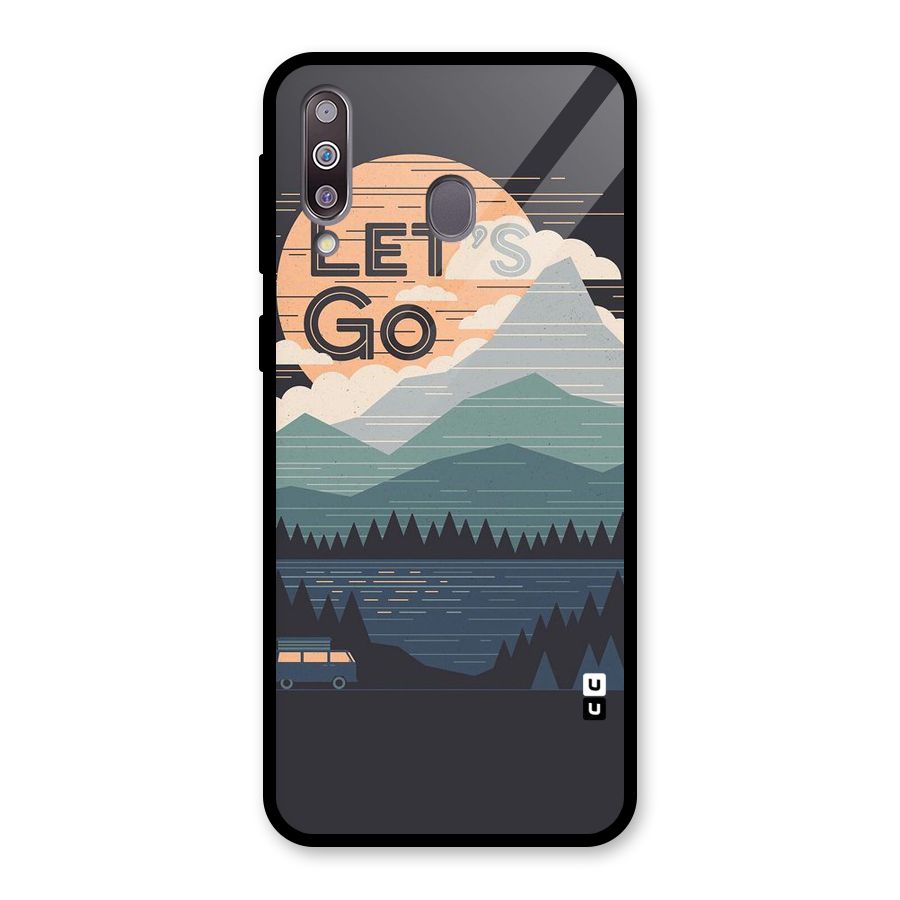 Abstract Travel Glass Back Case for Galaxy M30