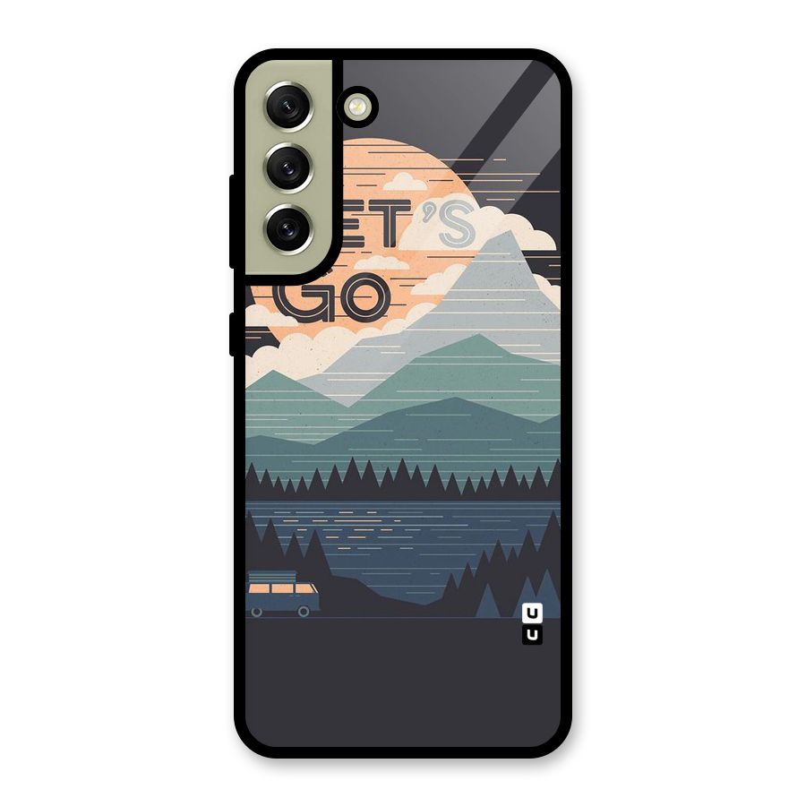 Abstract Travel Glass Back Case for Galaxy S21 FE 5G