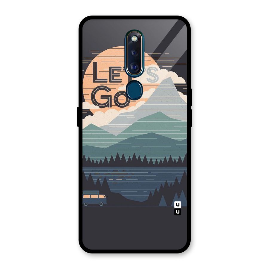 Abstract Travel Glass Back Case for Oppo F11 Pro