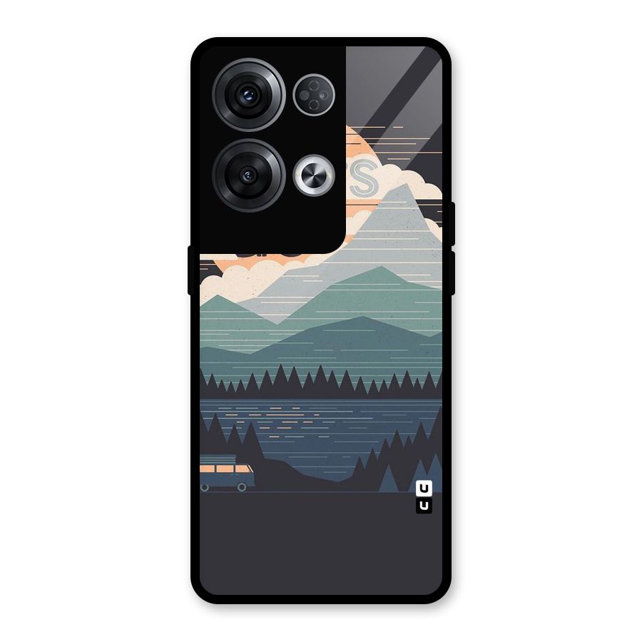 Abstract Travel Glass Back Case for Oppo Reno8 Pro 5G