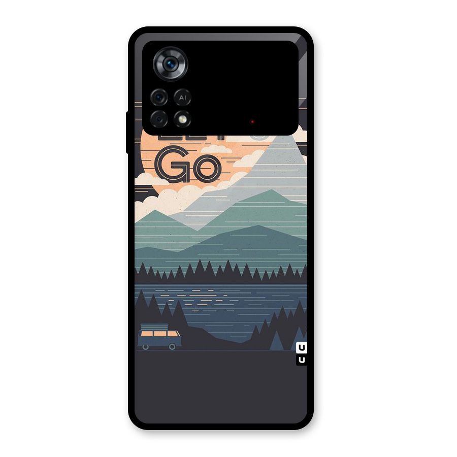 Abstract Travel Glass Back Case for Poco X4 Pro 5G