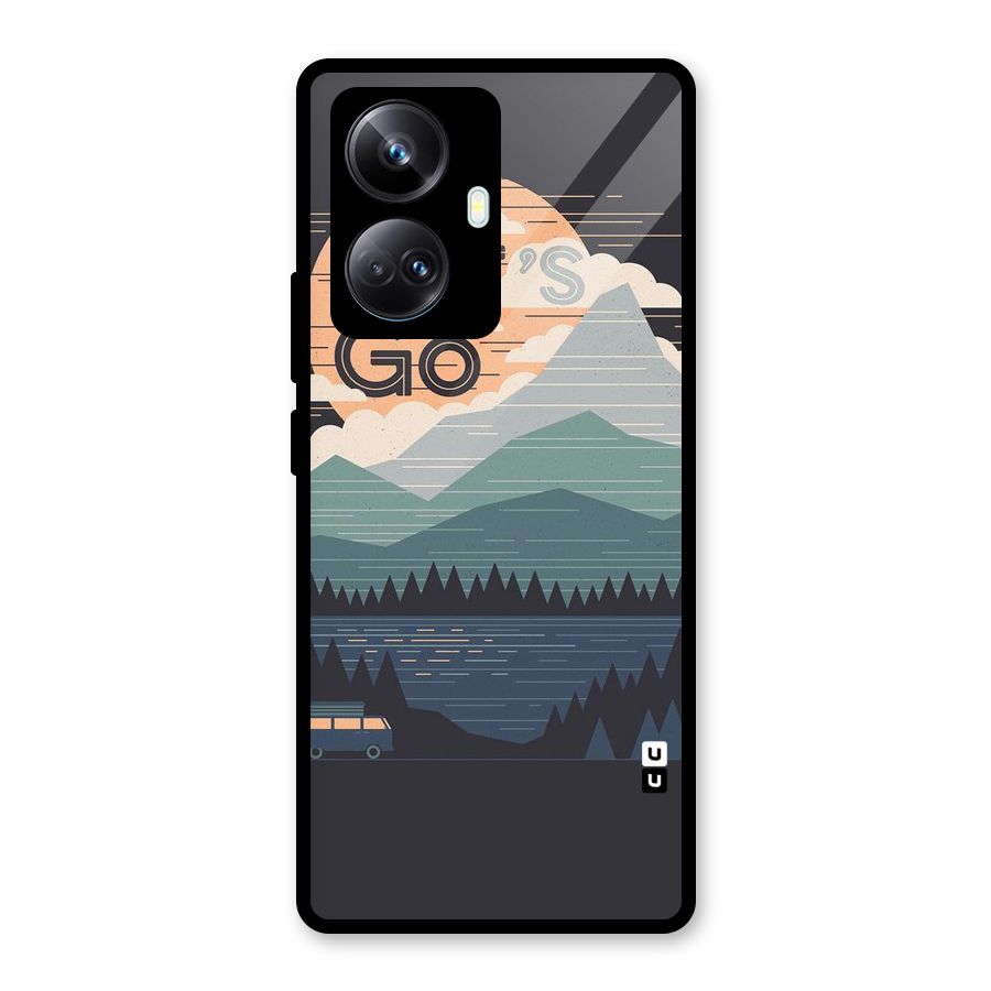 Abstract Travel Glass Back Case for Realme 10 Pro Plus