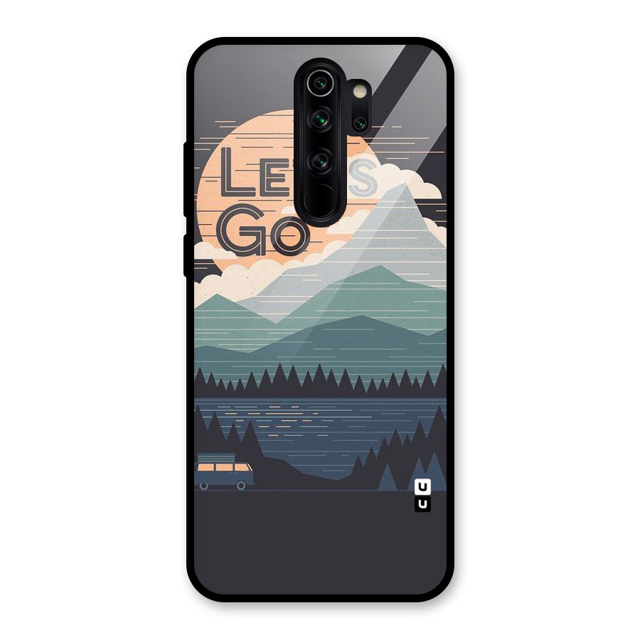 Abstract Travel Glass Back Case for Redmi Note 8 Pro