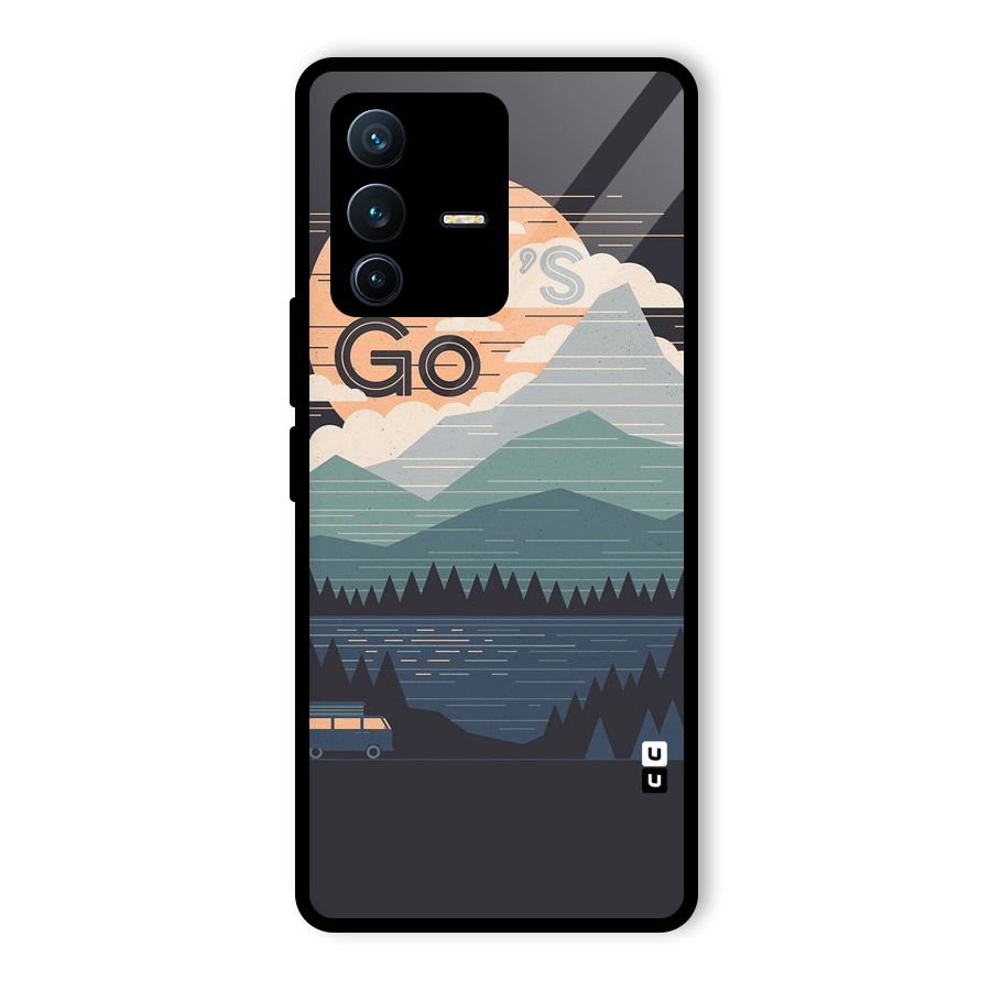 Abstract Travel Glass Back Case for Vivo V23 Pro