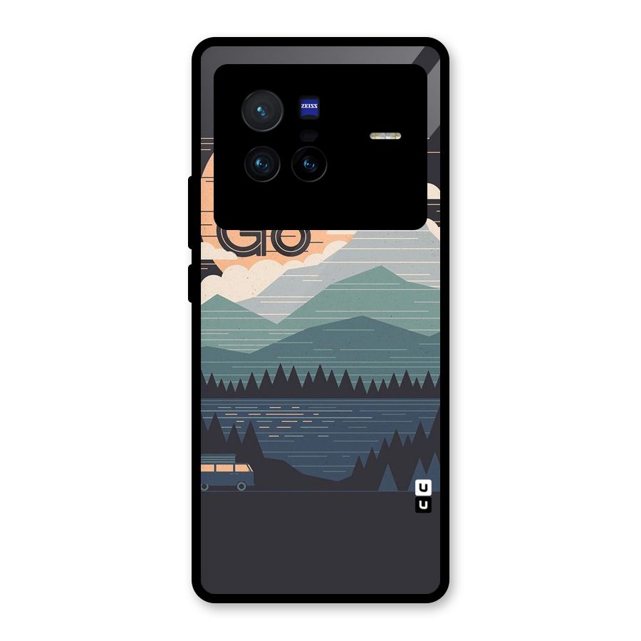 Abstract Travel Glass Back Case for Vivo X80