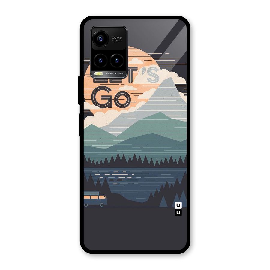 Abstract Travel Glass Back Case for Vivo Y21A