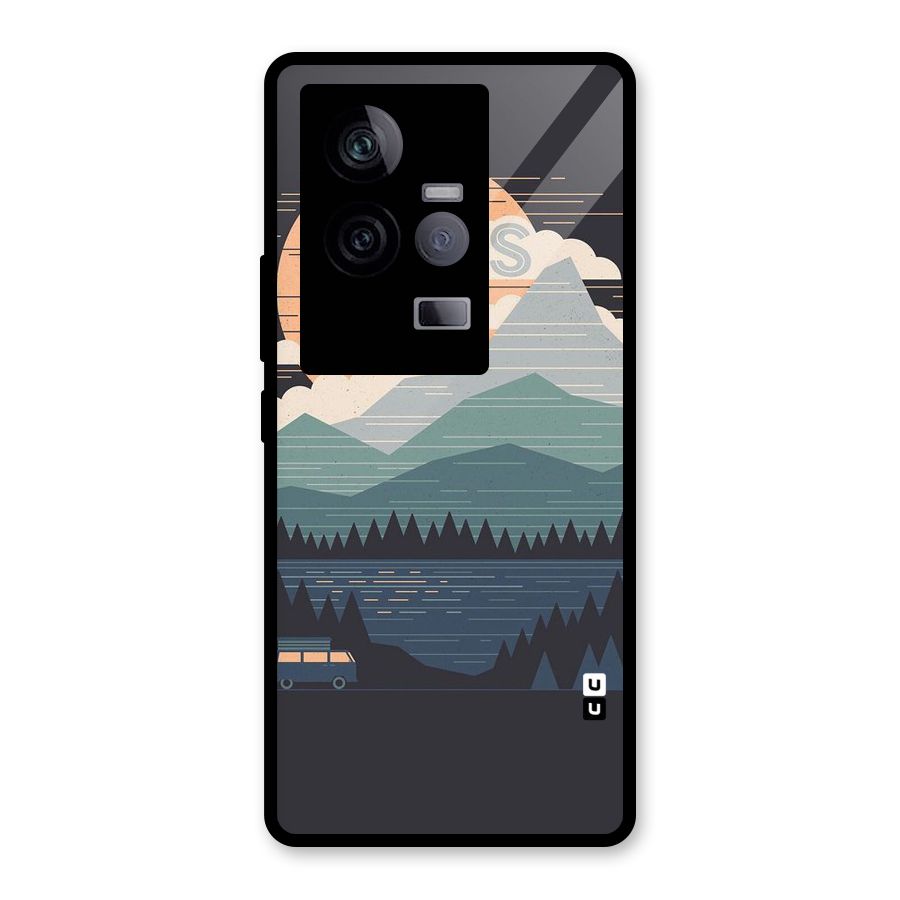 Abstract Travel Glass Back Case for Vivo iQOO 11 5G