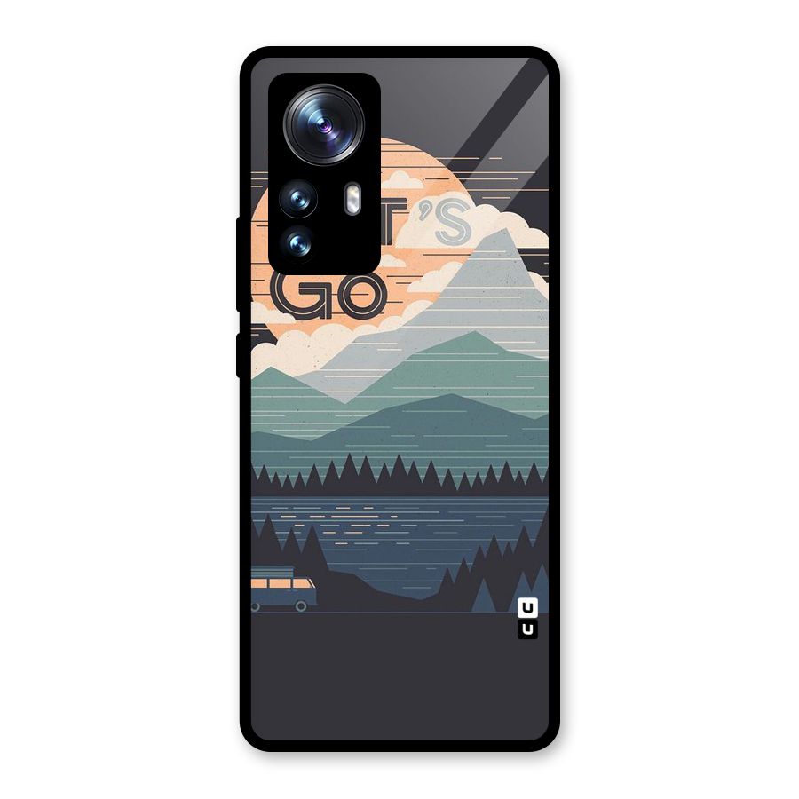 Abstract Travel Glass Back Case for Xiaomi 12 Pro