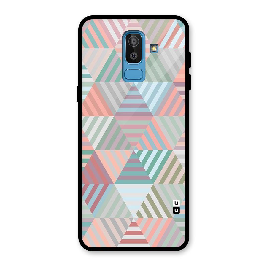 Abstract Triangle Lines Glass Back Case for Galaxy J8
