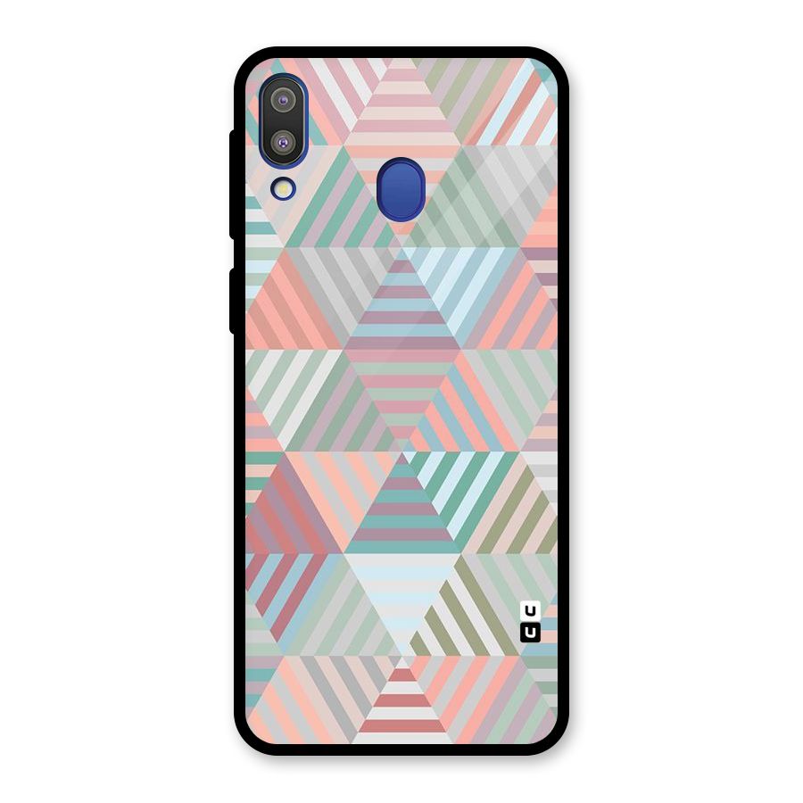 Abstract Triangle Lines Glass Back Case for Galaxy M20