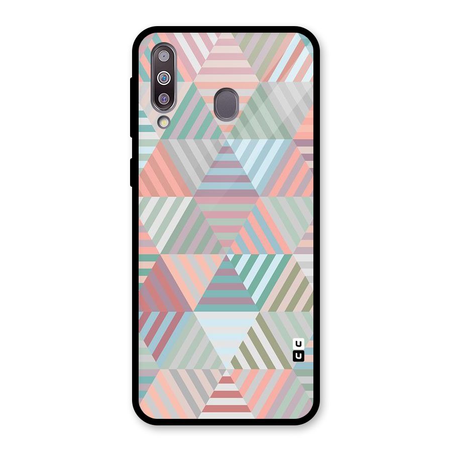 Abstract Triangle Lines Glass Back Case for Galaxy M30