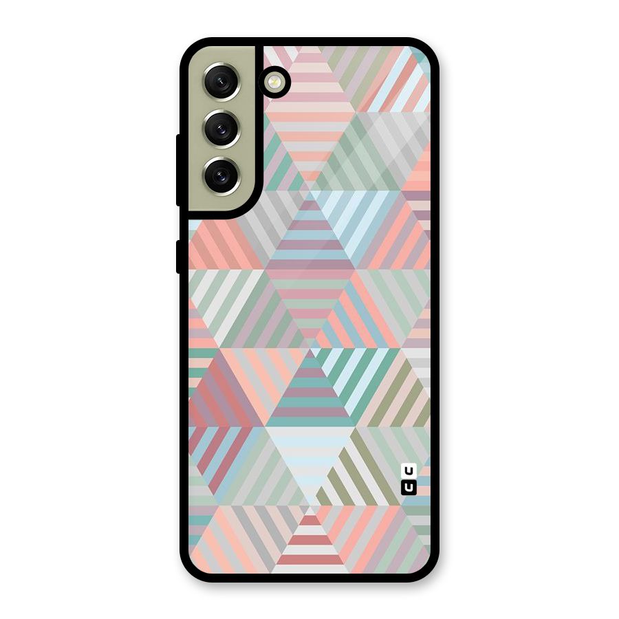 Abstract Triangle Lines Glass Back Case for Galaxy S21 FE 5G