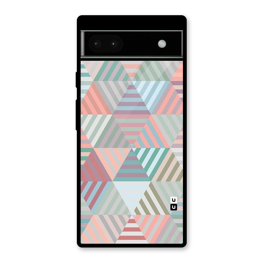 Abstract Triangle Lines Glass Back Case for Google Pixel 6a