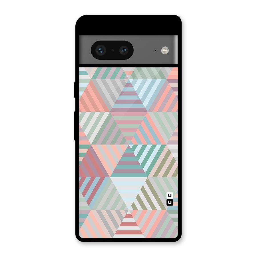 Abstract Triangle Lines Glass Back Case for Google Pixel 7