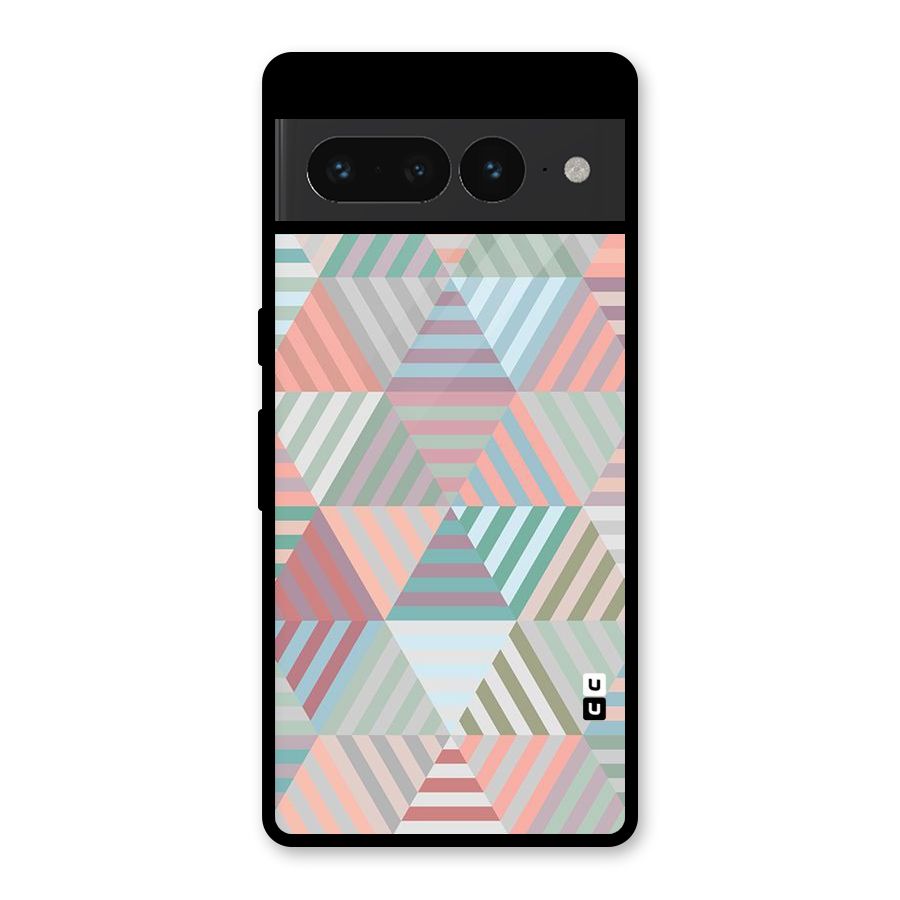Abstract Triangle Lines Glass Back Case for Google Pixel 7 Pro