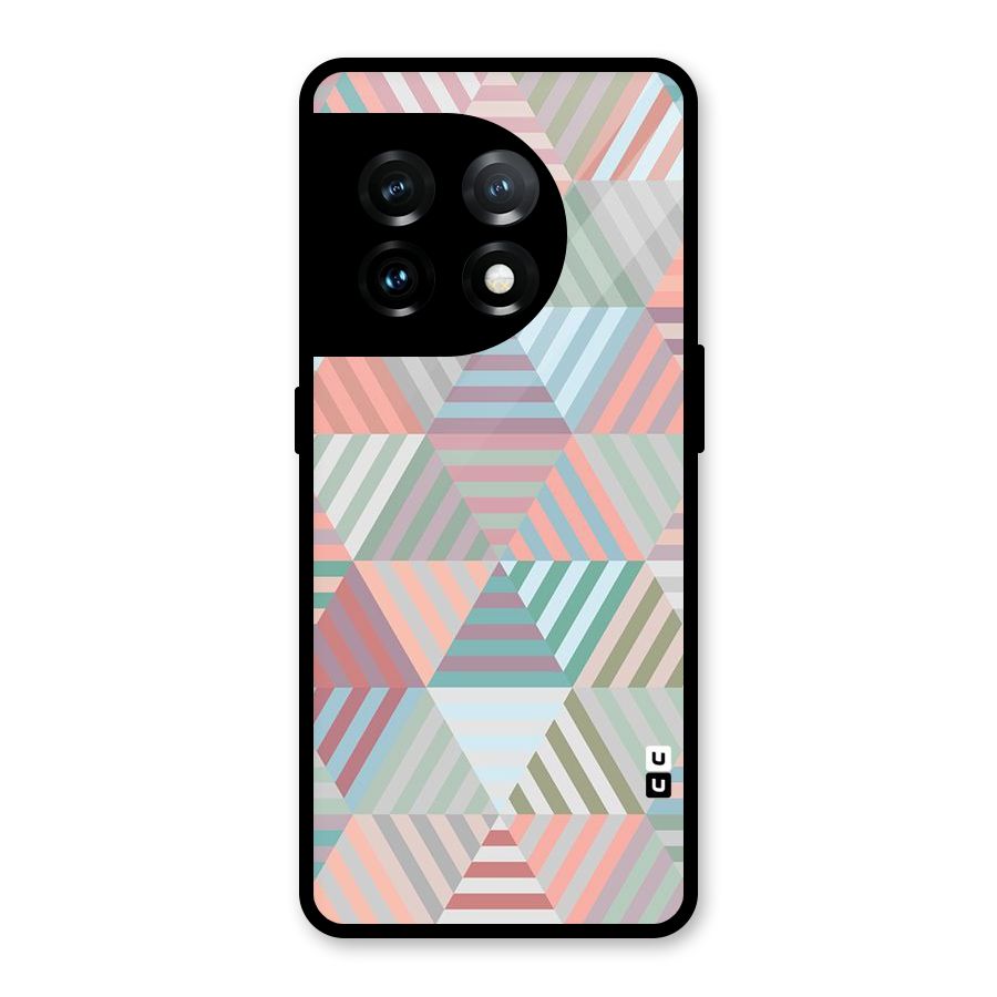 Abstract Triangle Lines Glass Back Case for OnePlus 11