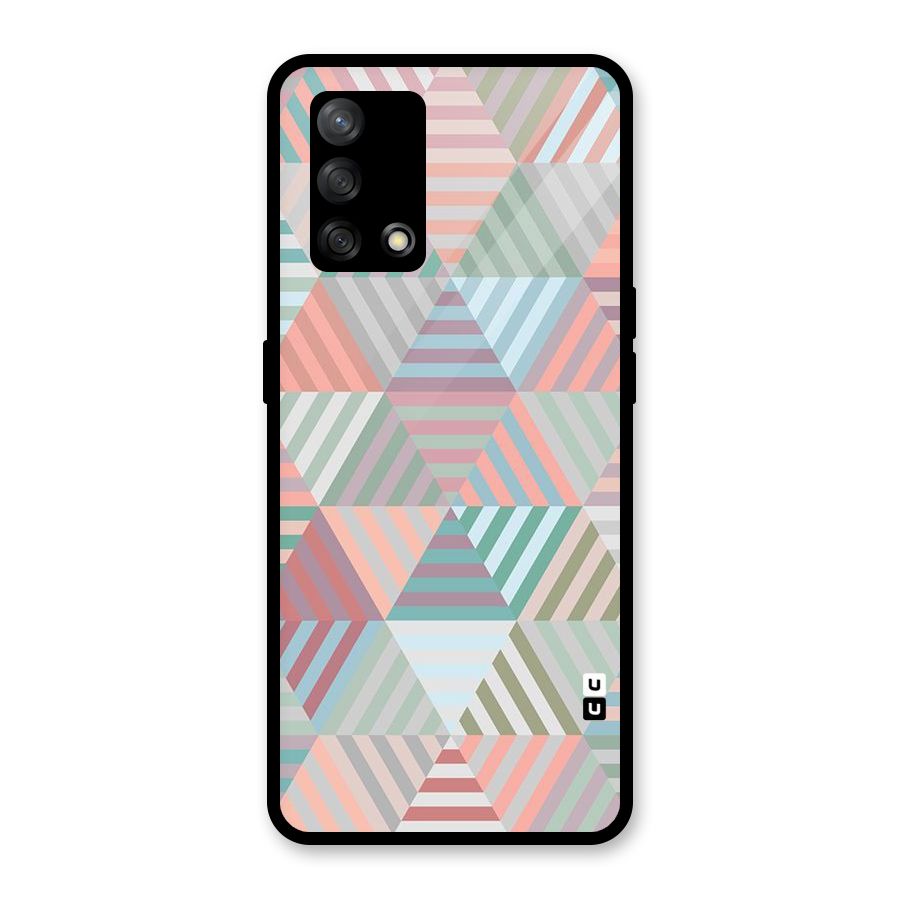 Abstract Triangle Lines Glass Back Case for Oppo F19