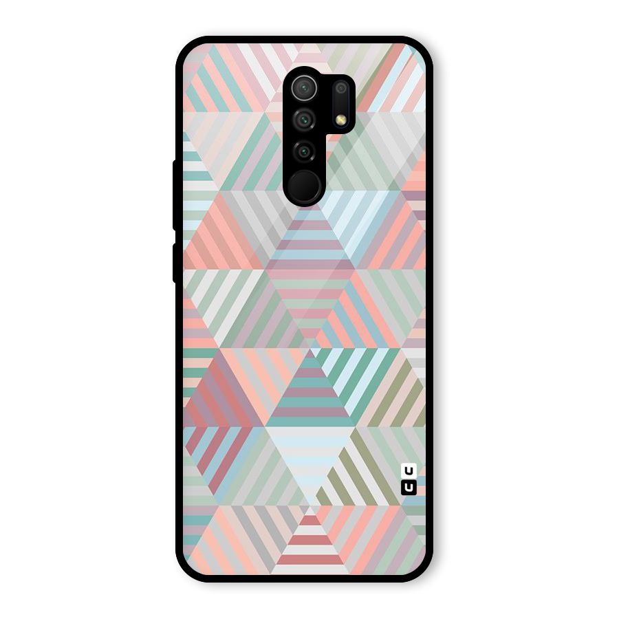 Abstract Triangle Lines Glass Back Case for Poco M2