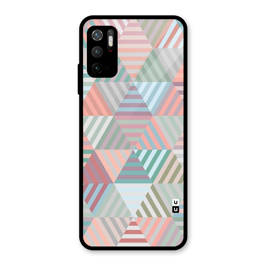 Abstract Triangle Lines Glass Back Case for Poco M3 Pro 5G