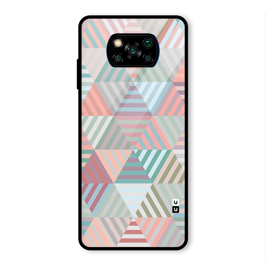 Abstract Triangle Lines Glass Back Case for Poco X3 Pro