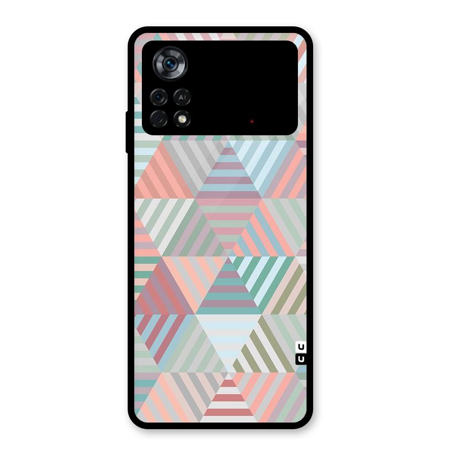 Abstract Triangle Lines Glass Back Case for Poco X4 Pro 5G