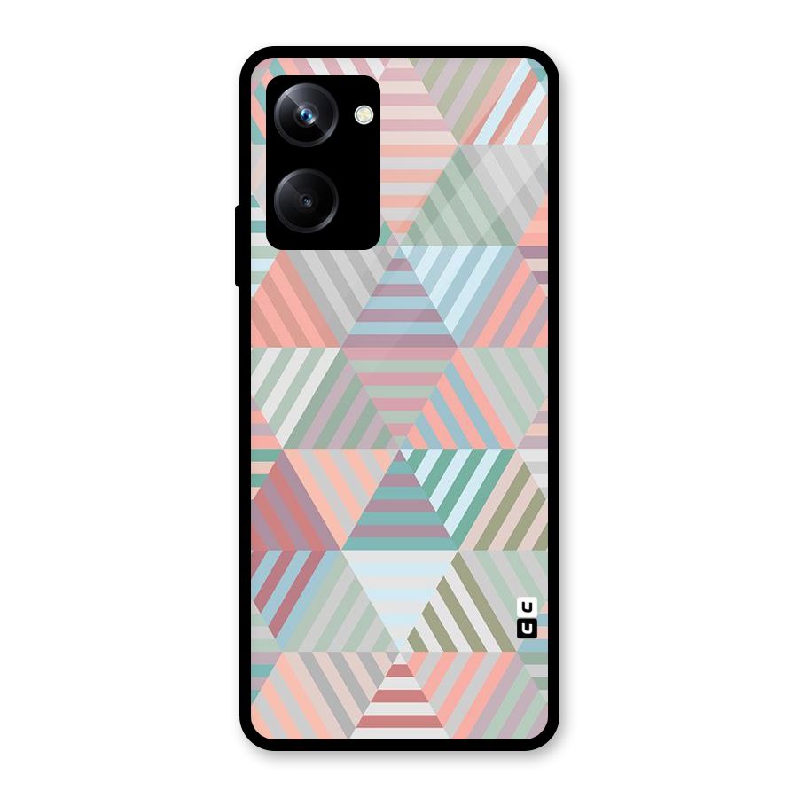 Abstract Triangle Lines Glass Back Case for Realme 10 Pro