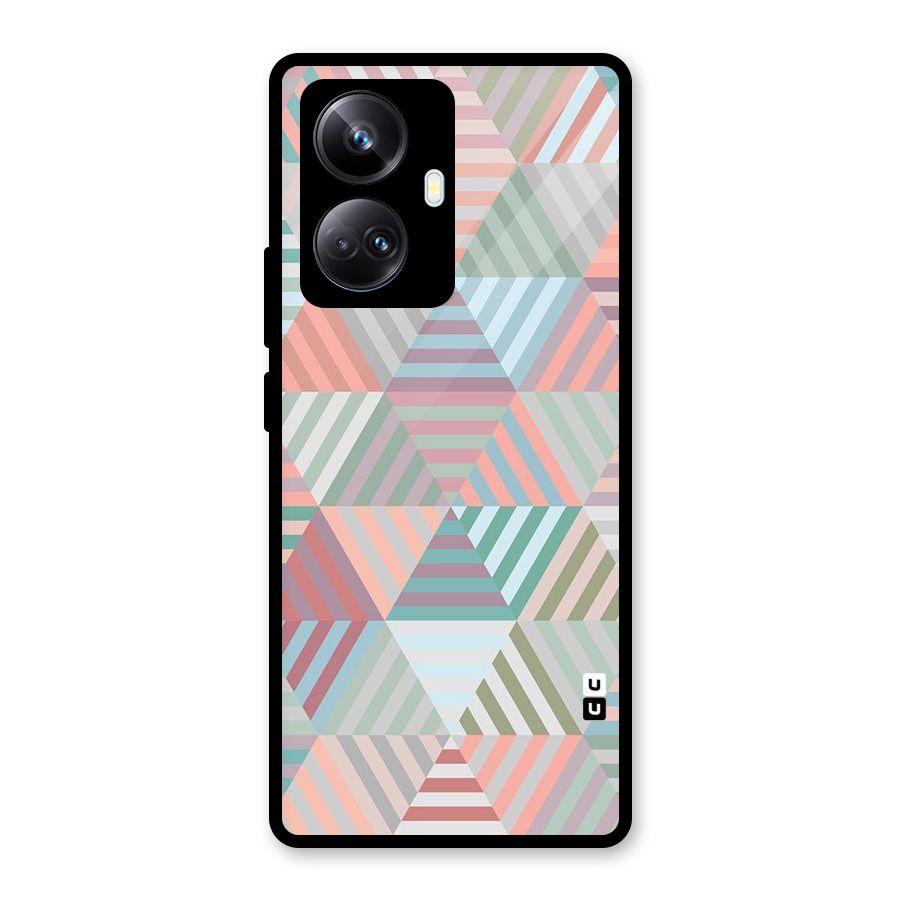 Abstract Triangle Lines Glass Back Case for Realme 10 Pro Plus