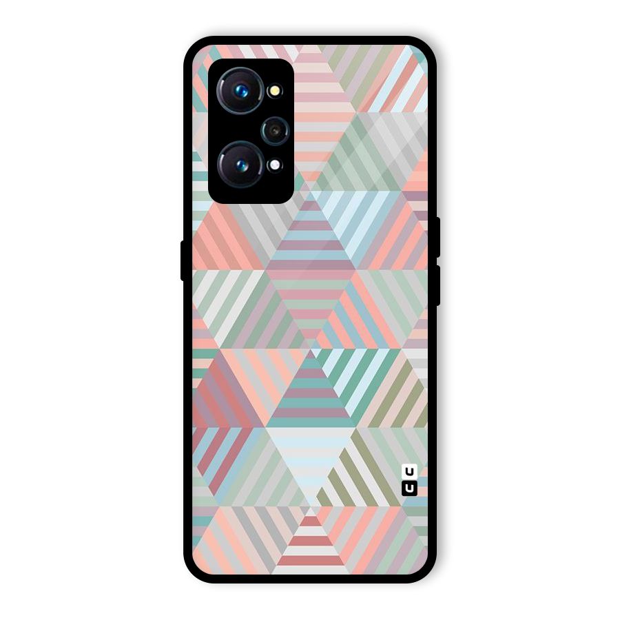 Abstract Triangle Lines Glass Back Case for Realme GT 2