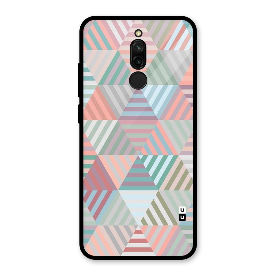 Abstract Triangle Lines Glass Back Case for Redmi 8