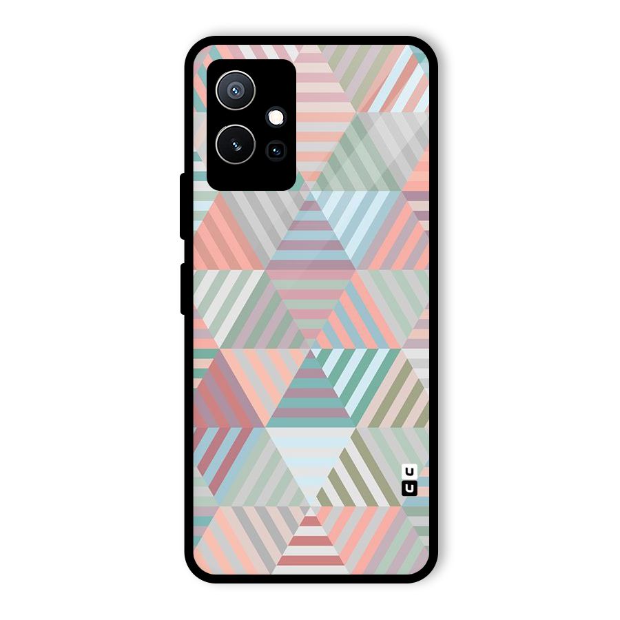 Abstract Triangle Lines Glass Back Case for Vivo T1 5G