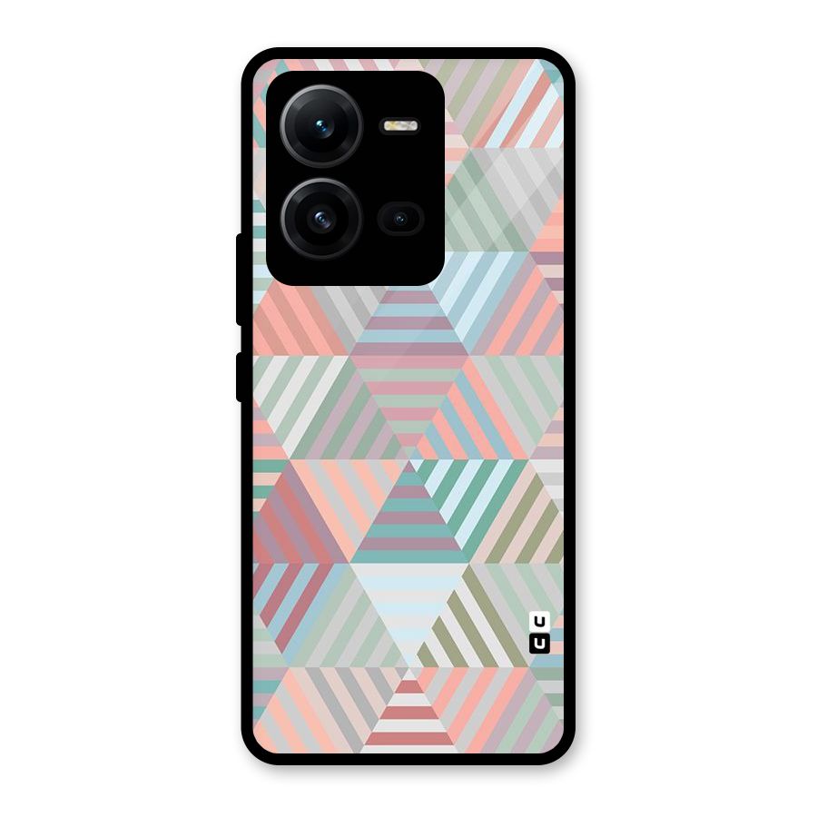 Abstract Triangle Lines Glass Back Case for Vivo V25