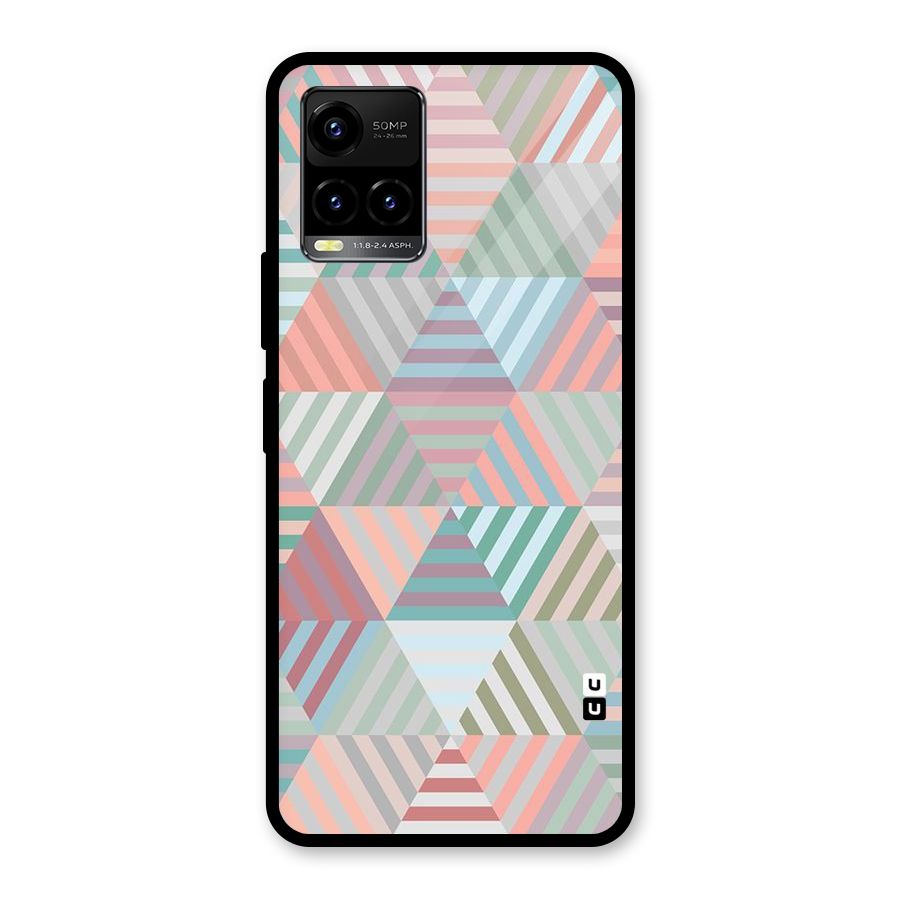Abstract Triangle Lines Glass Back Case for Vivo Y21A