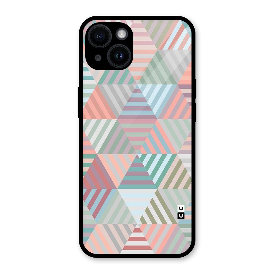 Abstract Triangle Lines Glass Back Case for iPhone 14