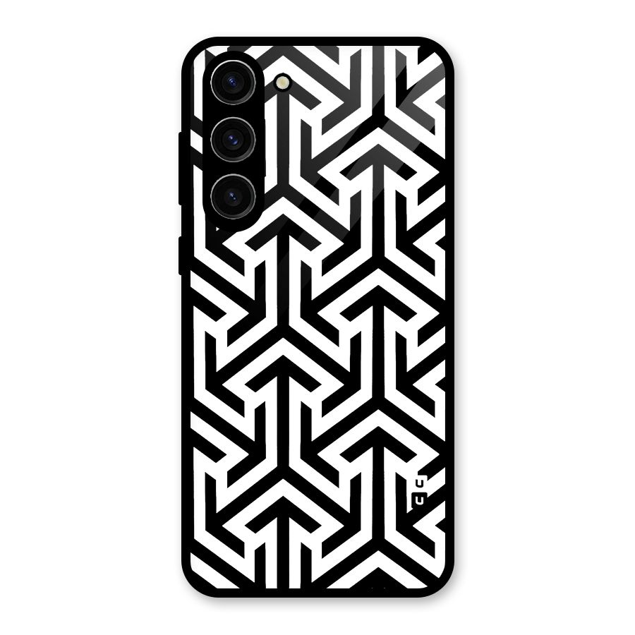 Abstract Triple Arrows Glass Back Case for Galaxy S23 Plus