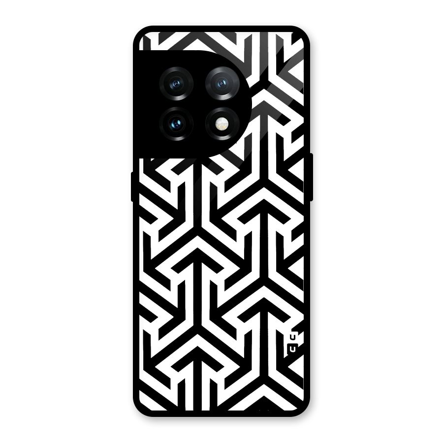 Abstract Triple Arrows Glass Back Case for OnePlus 11