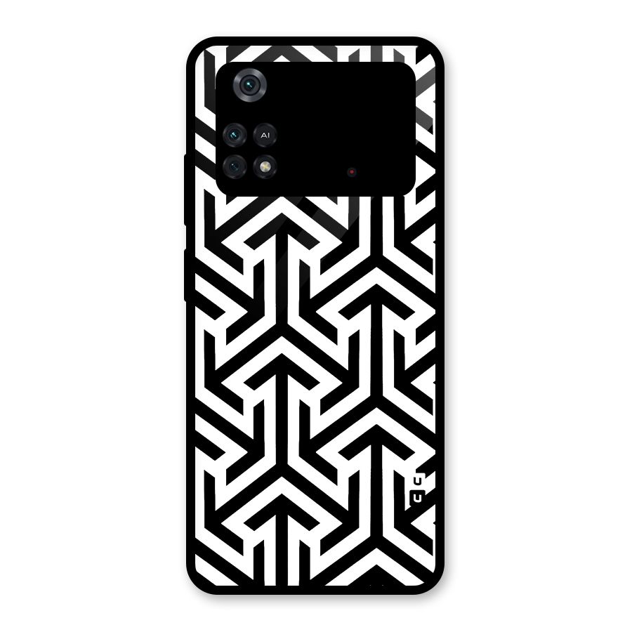 Abstract Triple Arrows Glass Back Case for Poco M4 Pro 4G