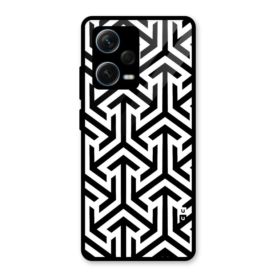 Abstract Triple Arrows Glass Back Case for Redmi Note 12 Pro Plus 5G
