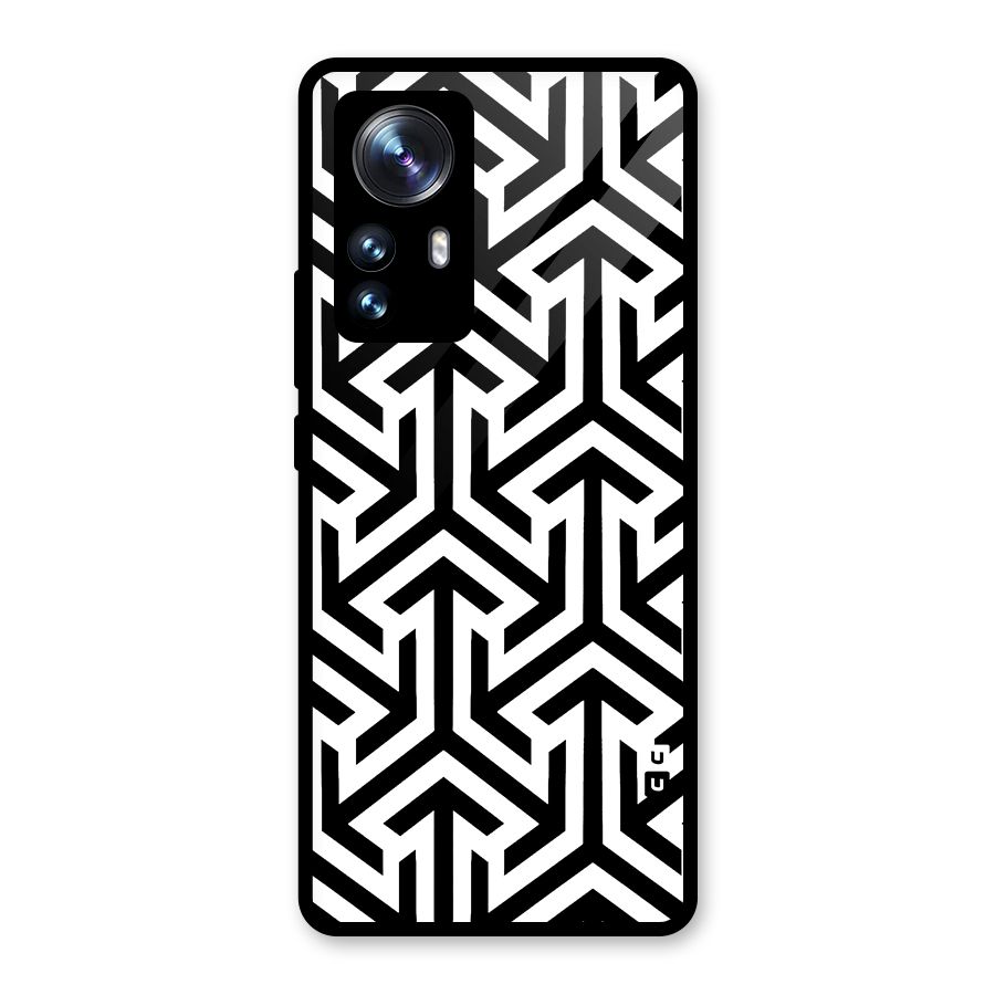 Abstract Triple Arrows Glass Back Case for Xiaomi 12 Pro