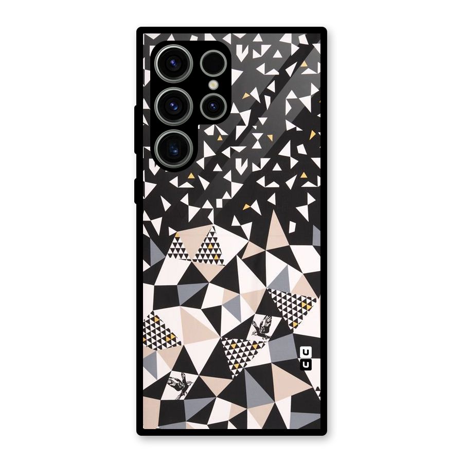 Abstract Varied Triangles Glass Back Case for Galaxy S23 Ultra