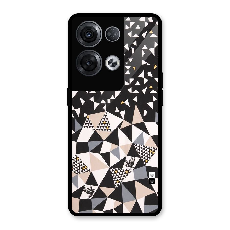 Abstract Varied Triangles Glass Back Case for Oppo Reno8 Pro 5G