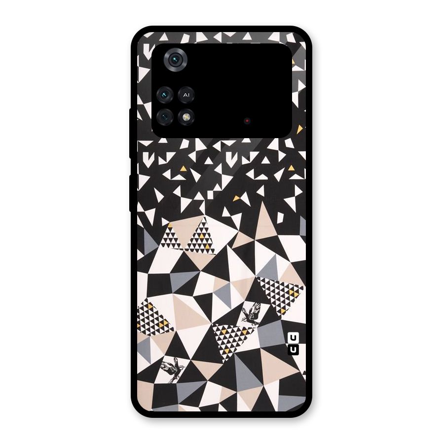 Abstract Varied Triangles Glass Back Case for Poco M4 Pro 4G