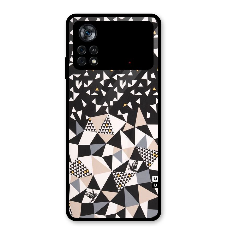 Abstract Varied Triangles Glass Back Case for Poco X4 Pro 5G