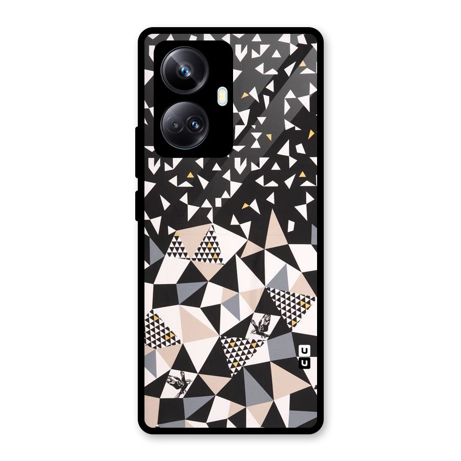 Abstract Varied Triangles Glass Back Case for Realme 10 Pro Plus