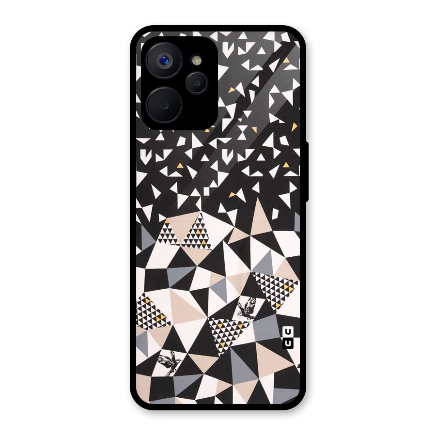 Abstract Varied Triangles Glass Back Case for Realme 9i 5G