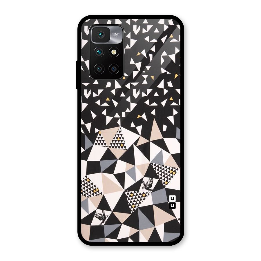 Abstract Varied Triangles Glass Back Case for Redmi 10 Prime